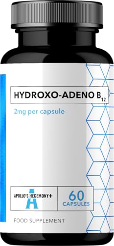 Hydroxocobalamin 1mg - Unmethylierte Form von Vitamin B12, 60 vegan Kapseln, 2 Monate Vorrat, Nahrungsergänzung zur Unterstützung der neurologischen und immunologischen Gesundheit - Apollo's Hegemony