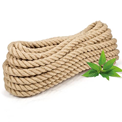 ABIO Juteseil Tau Seil 100% Natur Hanfseil Kordel Jutekordel Deko Dekoration Makramee Garn für Garten Jute Tauwerk Handlaufseil Schiffstau Schnur Paketschnur (20 Meter, 10mm)