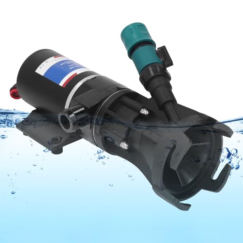 12V Macerator Pumpe mit Spülventil Abwasser, 12GPM 45LPM Zerkleinerungspumpe Selbstansaugend Zerhackerpumpe Fäkalienpumpe für Marine Boote Yacht Wohnwagen