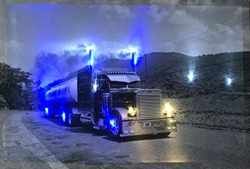 Samarkand - Lights LED-Bild mit Beleuchtung LED- Bilder Leinwandbild 65 x 45 cm Leuchtbild US TRUCK/LKW Wandbild