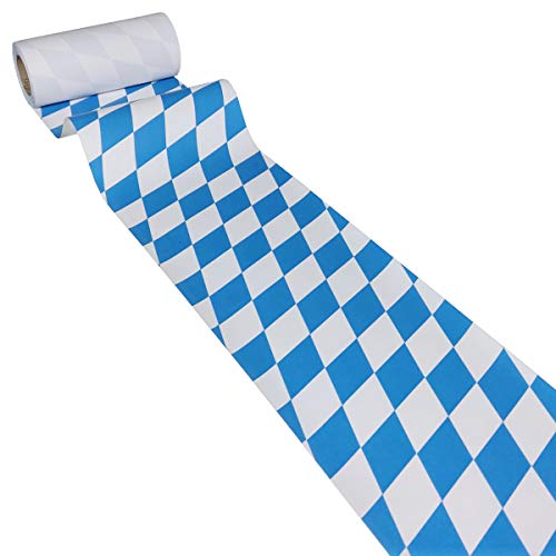 JUNOPAX Papier-Tischläufer 50m x 0,20m Raute weiß-blau, nass- und wischfest