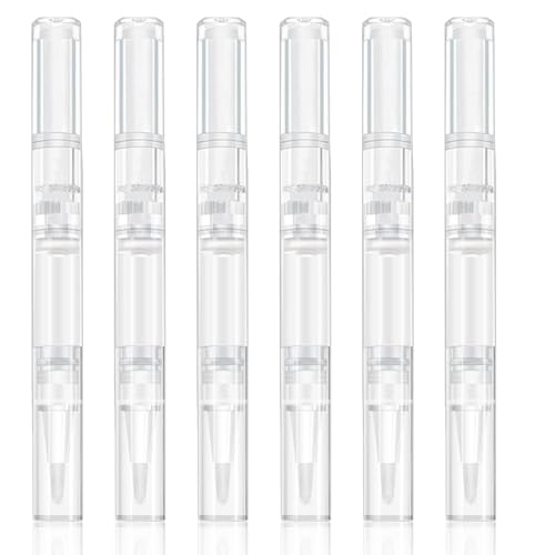 HavaCue 6 Stück Ausbesserungsstifte 5ml Transparent Touch Up Paint Pen Wandfarbe Stift,Befüllbare Pinselstifte Für Trockenbau Wandschränke Möbel Holz Möbel