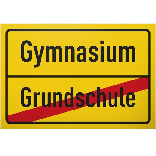 DankeDir! Gymnasium Grundschule - 30 x 20 cm Schild Kunststoff - Lustiges Geschenk zum Schulübertritt - Partydeko Schulanfang - Geschenkidee für Schüler Gymnasiasten Übertritt