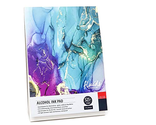 ARTSERVICE-TUBE Alcohol Ink Block, Alcohol-Tinte Block, Alkohol-Tinte Papier, Bogenware, 525g/m² (17x 24 cm Block)