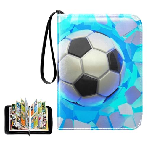 Fußball Karten Sammelalbum, Sammelkarten Album, Sammelalbum Fussball Karten, Sammelmappe Fußball Sammelkarten Halter Heft Ordner, 55 Seiten 440 Karten