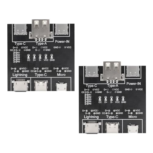 APKLVSR Datenkabel-Erkennungsplatine,2 Stücke DT3 USB Kabeltester Zur Schnellen Erkennung von I-OS, Typ C-Schnittstelle und Micro,Empfindlicher, Präziser