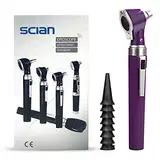 Scian Otoskop Kit – Ear Scope Otoskop mit LED Licht, 3 fache Vergrößerung, 4 Speculum Tips Größe, leichtes Diagnostik Ohrpflege-Tool für Kinder, Erwachsene, hunde, Heimgebrauch (Violett)