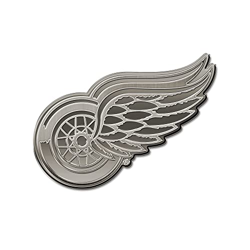 Rico Industries NHL Detroit Auto-Emblem mit roten Flügeln, antikes Nickel, für Auto/LKW/SUV