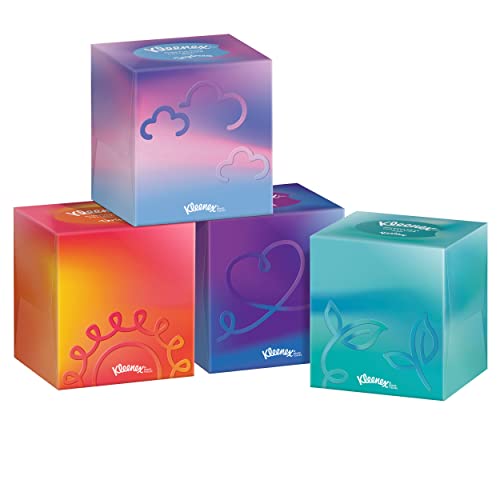 Kleenex Kosmetiktücher-Boxen, für den täglichen Gebrauch, 3-lagig, Collection Würfel, 12 x 48 Tücher