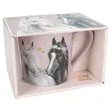 Depesche 13070 Miss Melody Fantasy Horse - Tasse in mattem Flieder, mit Pferde-Aufdruck und Spruch, Trinkbecher aus Porzellan mit Henkel, Füllmenge ca. 300 ml