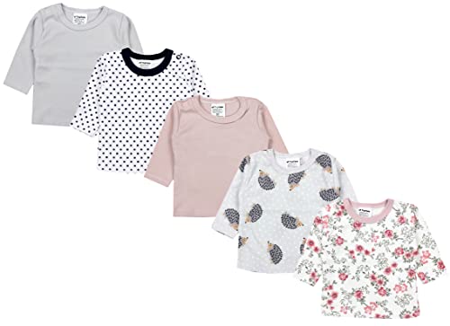 TupTam Baby Mädchen Langarmshirt Gestreift 5er Set, Farbe: Farbenmix 3, Größe: 50