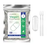 ATLEMISME Leere Kapseln zum Befüllen Größe 1-100 Stück,Vegane Kapseln zum Befüllen mit 2 Mikrolöffeln,Leerkapseln 1 für den Kapselfüller,Manuelle oder Automatische Befüllung