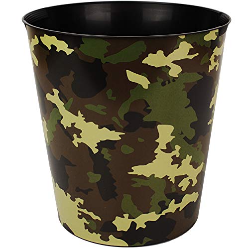 Papierkorb/Behälter - Camouflage - Militär & Armee Muster - 10 Liter - wasserdicht - aus Kunststoff - Ø 28 cm - großer Mülleimer/Eimer - Abfalleimer - Auf..