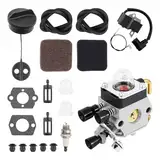 FS80 FS85 Vergaser-Kit passend für Stihl FS74 FS76 FS80R FS85 FS85R FS85T FS85RX KM80 KM85R C1Q-S42 C1Q-S63A HS80 HS85, mit 0000000004137 4137 00 13 50 Zündspule und 4137 124 2800 Luftfilter