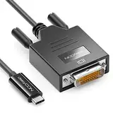 deleyCON 1,5m USB-C auf DVI Kabel - USB C Stecker auf DVI Stecker - für PC Computer Laptop TV Monitor Beamer