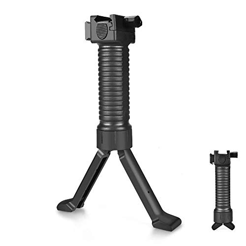 OTraki Frontgriff Bipod Rail Rifle Foregrip Frontgriff Zweibein Schießen Zweibein Passend Höhenverstellbar Ergonomisch Picatinny Ständer für Weaverschienen Softair Rifle