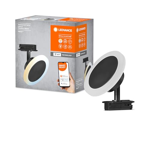 LEDVANCE SMART+ WiFi-Tracklight Schienensystem Leuchtenkopf, schwarz, 6,5W, 480lm, ausrichtbarer Leuchtenkopf, regulierbares Weißlicht (3000K-6500K), steuerbar per App, kompatibel mit Amazon, Google