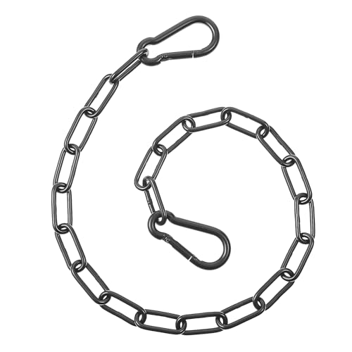 Edelstahl Ketten, Kette Schwarz Stahlkette 0.6m Edelstahl Halskette Gliederkette Mit Karabiner Edelstahl Rundstahlkette Edelstahlkette Für Zauntore, Käfigtore Für Haustiere, Gartentore (schwarz)