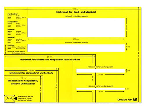 Post Postschablone Formatschablone Briefschablone Portoschablone