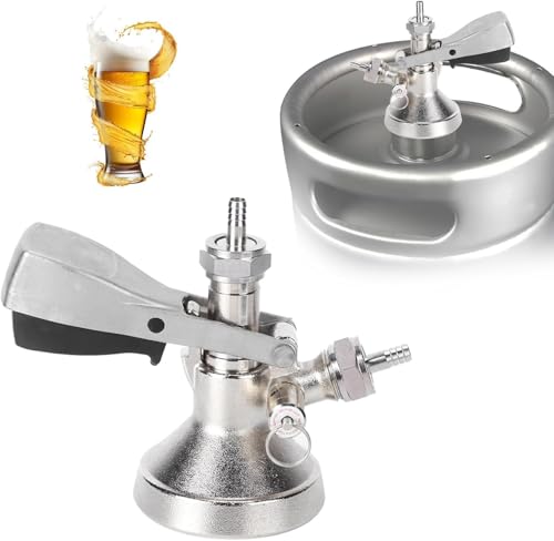 Fictor Kegverschluss Zapfkopf, Kegverschluss Zapfkopf Typ G, Fassbier Fass Kupplung vom Typ G aus Edelstahl Bierspender Heimbrau Bierhahn Anschlüsse für die Hausbrauerei