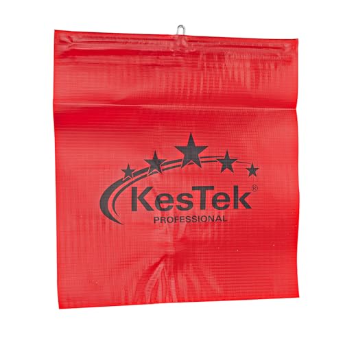 Kestek Warnflagge, Schlussfahne, Endfahne, rot - 300x300 mm, mit Aufhängeöse, für sichere Kennzeichnung von Fahrzeugen und Transporten, hochsichtbar und strapazierfähig