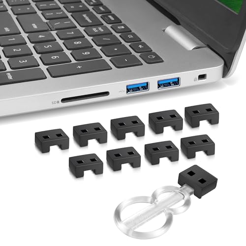 YAODHAOD USB A Port Blockers 10 Pack, USB Sicherheitsschloss schützen Informationssicherheit, entfernbarer USB 2.0/3.0 Port Stecker Due&Moisture Resistent Shield für PC, Laptop&Notebook Datenschutz