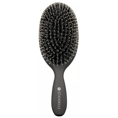 Standelli Extensions Bürste, Haarbürste für Haarverlängerungen mit Mischborsten, Extensionsbürste mit Wildschweinborsten und Nylonborsten, Ideal für Kunsthaar und Echthaar Extensions