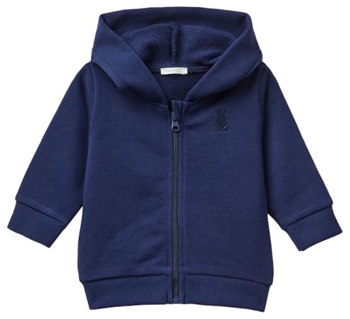 United Colors of Benetton Unisex Baby Jacke C/Kappe M/L 3J70A5017 Strickjacke, blau, 74 cm