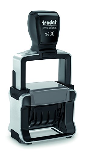 Trodat Professional Datumsstempel 5430/L, Selbstfärbend, EINGEGANGEN - BEZAHLT - GEBUCHT, blau-rot, Mittel