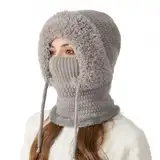 TAGVO Winter Warm Sturmhaube Damen Winddicht Balaclava Mütze Skimaske 3 in 1 Thermo-Fleece-Haube Schal Gesichtsschutz für Outdoor Radfahren, Snowboarden, Skifahren, Motorradfahren