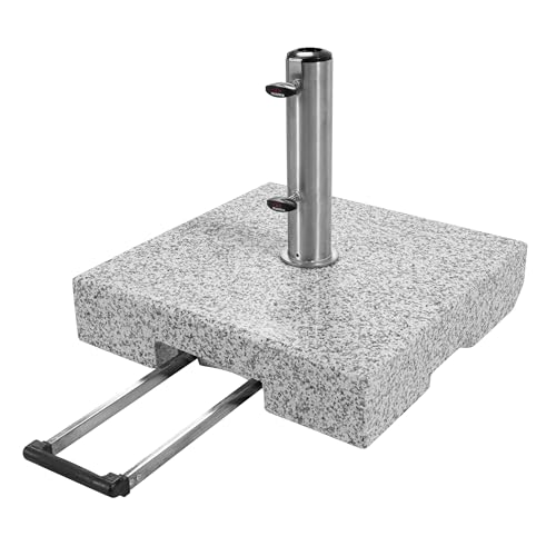 Doppler SL-AZ Trolley Granitsockel 72kg mit Rollen I Schirmständer für Sonnenschirme mit max. 350cm Schirmdurchmesser & 3,2-6,0cm Rohrdurchmesser I Sonnenschirmständer mit Auszieh-Griff