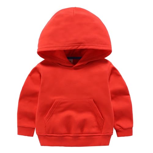 RUIBETYHUA Unisex Kleinkind Baby Herbst Hoodie Pullover Langarm Casual Sweatshirts Tops mit Zwei Taschen,Rot,3-4Jahre