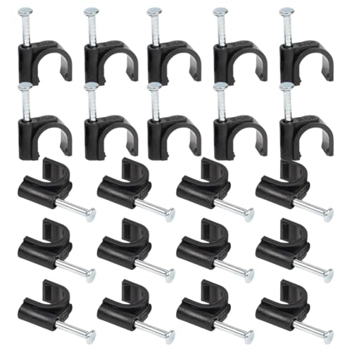 FSSTUD 100 Stück 8 mm Tropfbewässerungs-Schlauchschellen, Rohrbefestigungsclips, Rohranker-Clips, Halbrohrschellen, robuste J-Haken, automatische Bewässerungszubehör