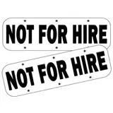 Magnetschild "Not for Hire" für Autos, strapazierfähig, nicht zum Mieten, reflektierender Bauernhoffahrer verwenden LKW, Traktor, Anhänger, 40 x 13 cm (schwarz, nicht zum Mieten, 2 Stück)