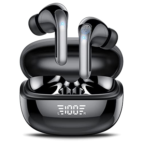 KT1 Bluetooth Kopfhörer, Kopfhörer Kabellos Bluetooth 5.3 HiFi Stereoklang, In Ear kopfhörer Deep Bass Eingebautes 4 Mic, 40 Std Spielzeit, LED-Anzeige, USB-C, IPX7 Wasserdicht Ohrhörer