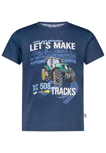 SALT AND PEPPER BY KIDS PARK Jungen Traktor Print EMB Appl. aus S.Jersey T-Shirt, Midnight Blue, 116 cm-122 cm