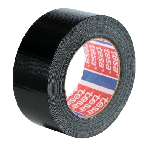 Tesa 4615 Professional Universal – Duct Tape, amerikanisches Gewebeklebeband zum Reparieren, Fixieren, Verpacken, Markieren und Abdichten – für innen und außen – (Schwarz, 50 m)