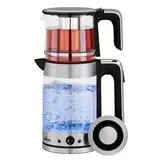 HOMELUX Glas Wasserkocher 1.8L + 1.2L Teekannen 1800W Wasserkocher mit Heizfunktion und Teetrichter, Kabellos Wasserkessel mit 360° Basis, BPA frei, Trockengehschutz, Auto-Off, Edelstahl