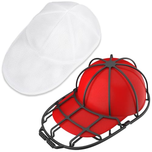XQXA Waschschutz für Kappen, 1 Stück, Rahmen/Schutzgitter als Schutz für Baseballkappen in der Waschmaschine, passend für Erwachsene/Kinder, Schutzgitter, schwarz