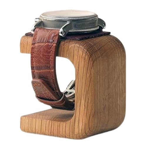 Einzelner Uhrenständer aus, Uhrenständer für Herren,Eleganter Uhrenhalter Armbanduhrständer einzeln | Mit Lederpolster, Einzeluhrendisplay aus Massivholz, Uhrenständer für Männer und Frauen, hand