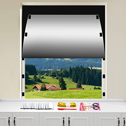 Fenster Verdunkelung - 300x145cm, MUTOUHE Verdunkelungsrollo mit Lineal & Schere & Markierstift & 20 Stück Klettverschluss, verdunkelungsvorhang für Schlafzimmer, Kinderzimmer, Büro, Dachfenster, Tür