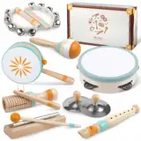 Kleinkind-Musikinstrumente, Montessori-Musikinstrumente für Babys, Percussion-Instrumente für 1-Jährige Jungen und Mädchen, Geburtstagsgeschenk für Kinder von 1-3 Jahren (8 in 1) (8 in 1)