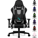 Homimaster Gaming Stuhl, Bürostuhl Ergonomisch mit verstellbare Lendenkissen, Kopfkissen und Armlehnen,Gaming Chair Gepolstert,Gamer Stuhl Wippfunktion,Gaming Stuhl 150 kg Belastbarkeit