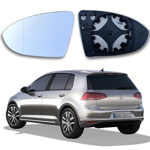 Spiegelglas Golf 7 Links Beheizbar Asphärisch Passend für Golf 7 Spiegelglas Links Fahrerseite Beheizbar Ersatzspiegelglas Golf 7 Außenspiegel Glas mit Trägerplatte