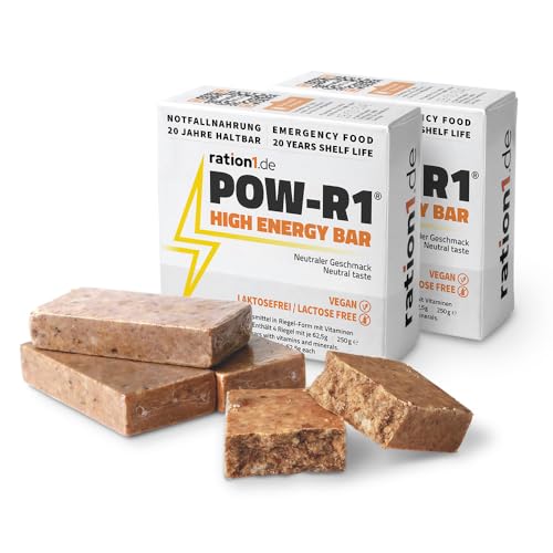 High Energy Bar von ration1, 2er Pack, ideal zum Teilen beim Wandern, Bergsteigen, Outdoor Aktivitäten, 2x 250g Energieriegel, 20 Jahre haltbar, ideal als Inhalt im Wanderrucksack