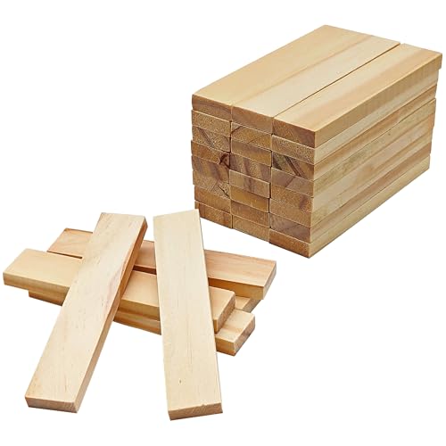 HAOBIN bastelholz klötzchen Holzbausteine bastelklötzchen Hölzchen 100x20x7 mm holzklötze Holzleiste Holzstäbchen basteln Holz für Heimwerkerprojekte und Deko,Bau und Vertäfelung (30 pcs)