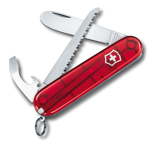 Victorinox Schweizer Taschenmesser Kinder, My First Victorinox, Swiss Army Knife, Multitool, 9 Funktionen, Klinge ohne Spitz, Schraubendreher