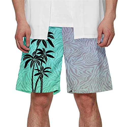 Fashion Casual Trendy Bequeme Coconut Tree Herren Casual Shorts Strandhose Elastische Taille Kurze Hosen Herren Schwarz Radhose Herren Kurze Hosen Herren Sport (Grey, XXXL)