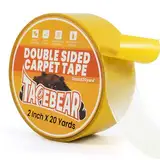 TAPEBEAR Teppichklebeband Doppelseitig Extra Starkes 18m x 50mm, RüCkstandsfrei Doppelseitiges Teppich Klebeband von Teppich, Bodenbelag