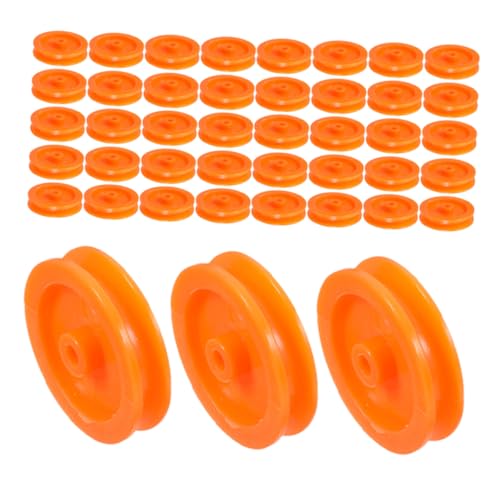COMNESTBI 50 Stück Kunststoff Riemenscheibe DIY Modell Spielzeugrad Motor Riemenscheibe Mini Riemenscheibe Ersatz Spielzeugräder DIY Rc Autozubehör Miniatur Riemenscheibe Seilzug